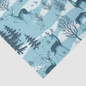 Elegant Retro Blue Woodland Deer Seidenpapier (Detail)
