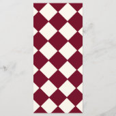 Elegant Retro Checkered Burgundy Wedding Menükarte (Rückseite)