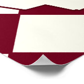 Elegant Retro Checkered Burgundy Wedding Welcome Poster (Ecke)