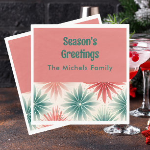 Elegant Retro Christmas Floral Serviette