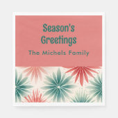Elegant Retro Christmas Floral Serviette (Vorderseite)