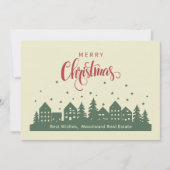 Elegant Retro Christmas Zuhause | Maßgeschneiderte Dankeskarte (Vorderseite)