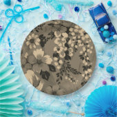 Elegant Retro Floral Pattern Pappteller (Party)