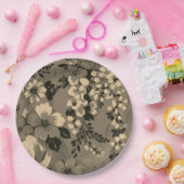Elegant Retro Floral Pattern Pappteller (Party)