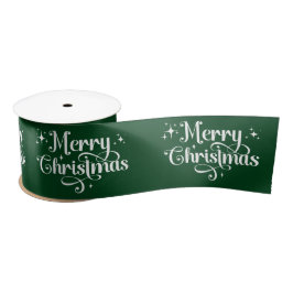 Elegant Retro Green Frory Weihnachtswrapping Satinband