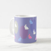 Elegant Retro Lilac Rabbit Bunny Easter Mug Kaffeetasse (Vorderseite Links)