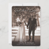 Elegant Retro Maroon Wedding Save the Date Card (Vorderseite)