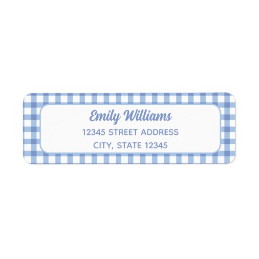 Elegant Retro Niedlich Baby Blue Gingham (Vorne)