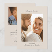 Elegant Retro Photo Wedding  Save The Date (Vorne/Hinten)
