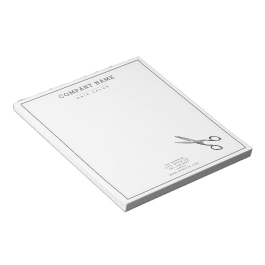 Elegant Retro Scissors - Minimal Hairsalon Notizblock (angewinkelt)