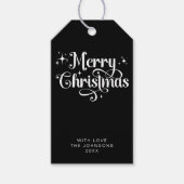 Elegant Retro Script Black Minimal Frohe Weihnacht Geschenkanhänger (Vorderseite)