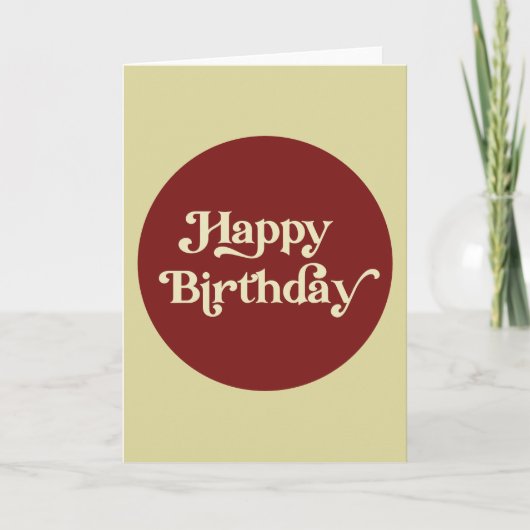 Elegant Retro Typografie Happy Birthday Karte (Vorderseite)