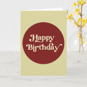Elegant Retro Typografie Happy Birthday Karte (Gelbe Blume)