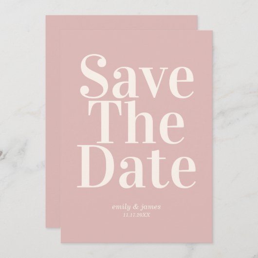 Elegant Retro Wedding Save the Date (Vorne/Hinten)