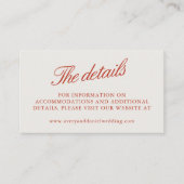Elegant Retro Wedding Website Enclosure Card Begleitkarte (Vorderseite)