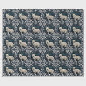 Elegant retro white winter fox sparkling snowflake geschenkpapier (Flach)