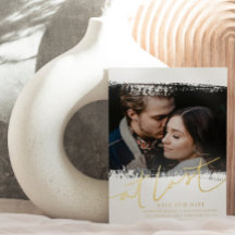 Elegant Rett unser Date Real Foil & Foto