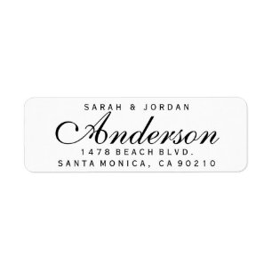 Elegant Return Address Label Wedding Family Label