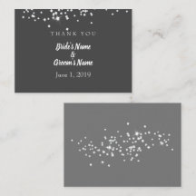 Elegant Rhinestones Wedding Dankeschön Card