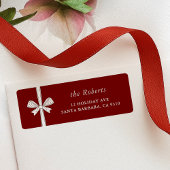 Elegant Ribbon Bow Red Christmas Address