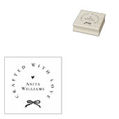 Elegant Ribbon Crafted With Love Business Name Gummistempel (Stempel)