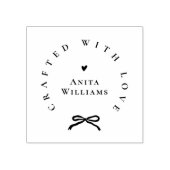 Elegant Ribbon Crafted With Love Business Name Gummistempel (Prägung)