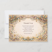 Elegant Ribbon Mask Mardi Gras Masquerade Dankeskarte (Vorderseite)