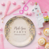 Elegant Ribbon Mask Mardi Gras Masquerade Pappteller (Party)