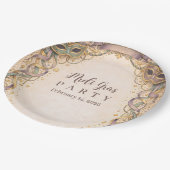 Elegant Ribbon Mask Mardi Gras Masquerade Pappteller (Schrägansicht)