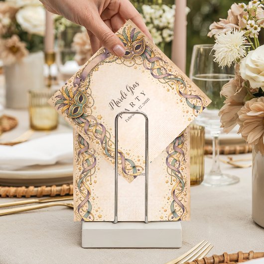 Elegant Ribbon Mask Mardi Gras Masquerade Serviette