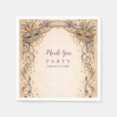 Elegant Ribbon Mask Mardi Gras Masquerade Serviette (Vorderseite)