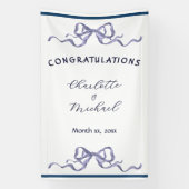 Elegant Ribbon Romantic Wedding Congratulations  Banner (Vertikal)