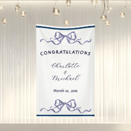 Elegant Ribbon Romantic Wedding Congratulations  Banner