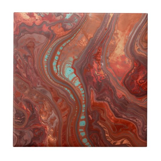 Elegant Rich Copper Patina Metallic gold  Fliese (Vorderseite)