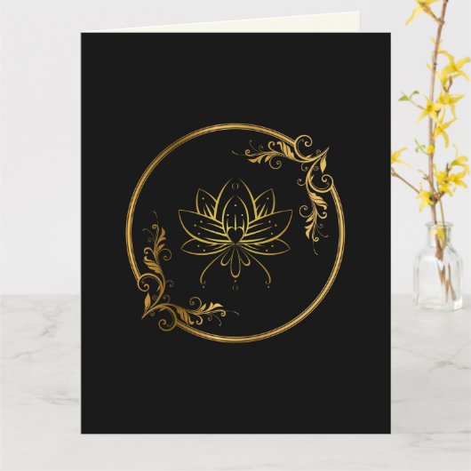 Elegant Rich Gold Lotus Blume Traditionelle indisc Karte (Gelbe Blume)