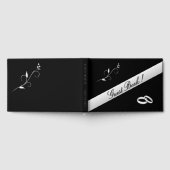 Elegant Rings Black and White Wedding Gästebuch (Voll)