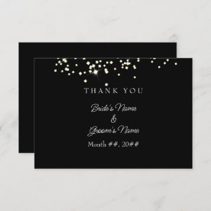 Elegant Rings Rhinestones Wedding Dankeschön Card Dankeskarte