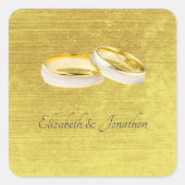 Elegant Rings Simple Wedding Quadratischer Aufkleber (Vorderseite)