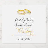 Elegant Rings Simple Wedding Schaumweinetikett (Einzelnes Label)