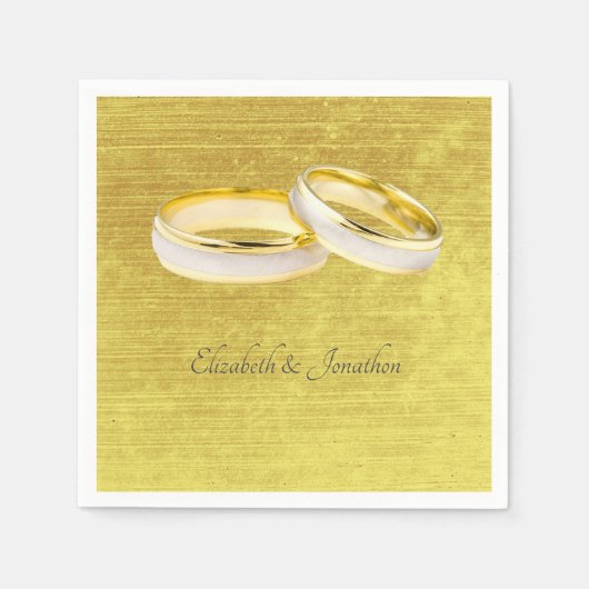Elegant Rings Simple Wedding Serviette (Vorderseite)
