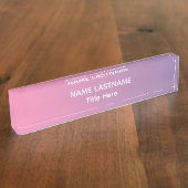 Elegant rink ,blue & white  custom  namensplakette (Seite)