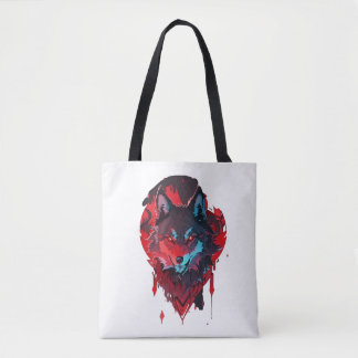 Elegant Roamer: Der Wolf in Rot Tasche