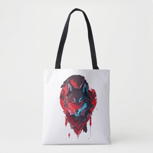 Elegant Roamer: Der Wolf in Rot Tasche (Vorderseite)