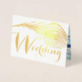 Elegant Roaring 20s Gatsby Boho Peacock Wedding Folienkarte (Vorderseite)
