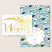 Elegant Roaring 20s Gatsby Boho Peacock Wedding Folienkarte (Anzeige)