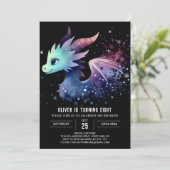 Elegant Roaring Dragon Birthday Einladung (Stehend Vorderseite)