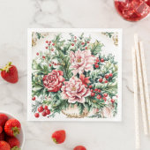 Elegant Rococo Floral and Foliage Holiday Dining  Serviette (Beispiel)