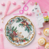 Elegant Rococo Foliage Holiday Dining Pappteller (Party)