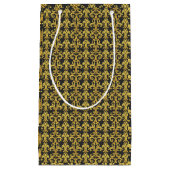 Elegant Rococo Revival Gold & Charcoal Baroque Kleine Geschenktüte (Vorderseite)