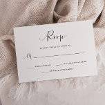 Elegant Romance | Wedding RSVP Karte<br><div class="desc">These beautiful black and white wedding rsvp response cards feature romantic,  modern calligraphy for a simple,  minimalist look that is still completely stylish.</div>